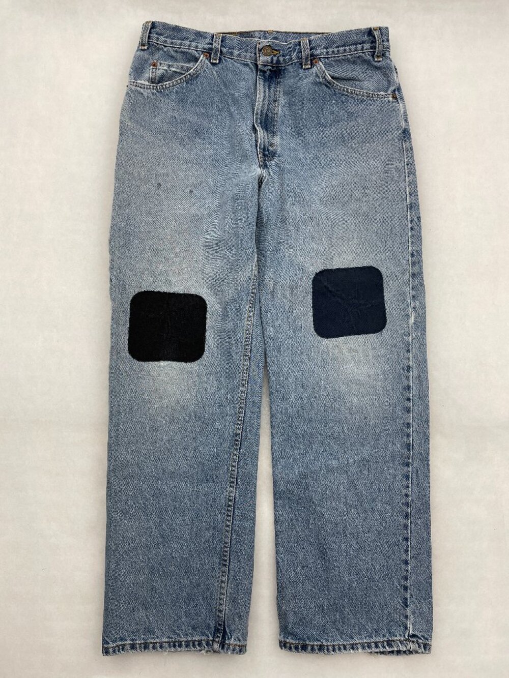 Vintage Levi's Orange Tab Distressed Patched Straight Leg Jeans Men's 35x29.5